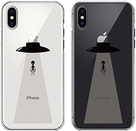 iPhoneX Transparent hard Shell Case Anti-Scratch Clear Cute UFO Return to Mother ship
