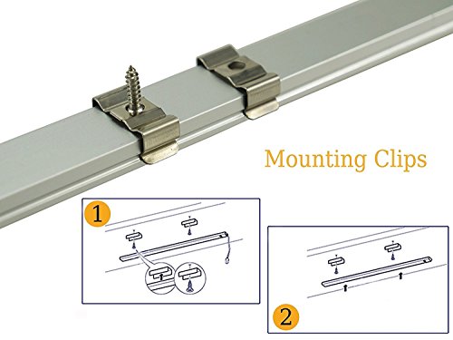 12-Pack 3.3ft/1Meter U Shape LED Aluminum Channel System with Cover,24 End Caps and 24 Mounting Clips,48 Screws for LED Strip Light Installations, Led Lights Diffuser Segments