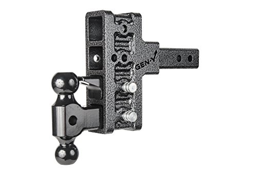 GEN-Y Hitch GH-224 Adjustable Drop Hitch with Ball Mount and Pintle, 5-Inch Drop