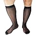 Mr.Babuu 3Pairs Pack Men's Casual Striped Sheer Nylon Silky Thin Dress Socks (Black)