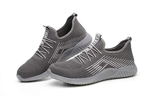 image for MandyQ Steel Toe Shoes Men, Work Safety Shoes Lightweight Comfortable 