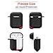 Silicone Cover for Apple AirPods 2 / 1 Charging Case, Crash Scratch Resistant Silicon Skin with Keychain for Air Pods Earbuds Case (Black)