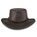 Barmah Hats Squashy Oiled Leather Hat 1024BR - Dark Brown - Large