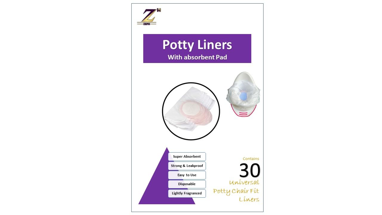 Zeph - 30 Travel Potty Liners with Absorbent Pad and Storage Bag, for Boys and Girls, for Outdoor and Indoors
