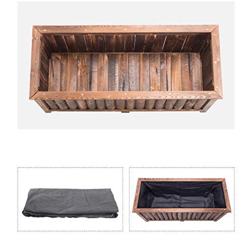 Fensterkasten Blumenkasten aus Holz Blumentopf aus Holz Blumentrog Außen Rechteck Karbonisierung Antiseptische… – Bild 5