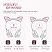 Kids Headphones for School, Cat Ear Headphones Wired & Wireless, Led Lights Up, Foldable Bluetooth Headphones with Microphone for iPad Tablet