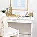 Blu Monaco Gold Desk Organizer for Women - 3 Piece Desk Accessories Set - Pen Cup, Magazine-File-Mail Holder, and Accessories Tray - Antique Gold Brass Finish Office Supplies Stationery Decor