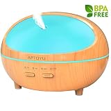 Essential Oil Diffuser, 300ml Wood Grain Ultrasonic Aromatherapy Diffuser with Timer - Aroma Humidifier with Waterless Auto Shut-off 7 Color LED Lights Changing for Home Office Kitchen Baby