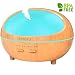 Essential Oil Diffuser, 300ml Wood Grain Ultrasonic Aromatherapy Diffuser with Timer - Aroma Humidifier with Waterless Auto Shut-off 7 Color LED Lights Changing for Home Office Kitchen Baby