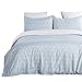 Vaulia Lightweight Microfiber Duvet Cover Set, Geometric Pattern Design, Blue and White Reversible Color - Queen Size