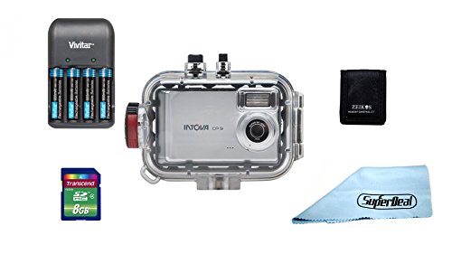 Intova CP-9 Compact Digital Camera with 130 feet Waterproof Underwater Housing , 4GB Memory Card , Batteries , Charger and Accessory Kit
