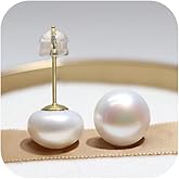 AAA+ Quality Handpicked Freshwater Cultured Pearl Earring ，Sterling Silver Stud,14K Gold Plated