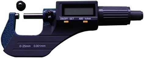 Noble Hardware Digital Micrometer, Inch/Mm, +/-0.00005" Accuracy,0.00005"(0.001mm) Resolution,0-1"(0-25mm) Range,Meets IP65 Specifications,2 button