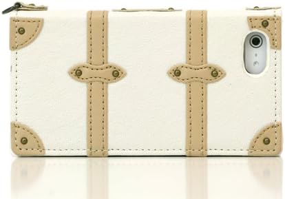 Flap Type Trolley iPhone 5 Diary Case (White)