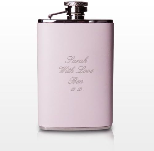 Personalised Pink Leather for Ladies Womens Hip Flask by Gifts for Women