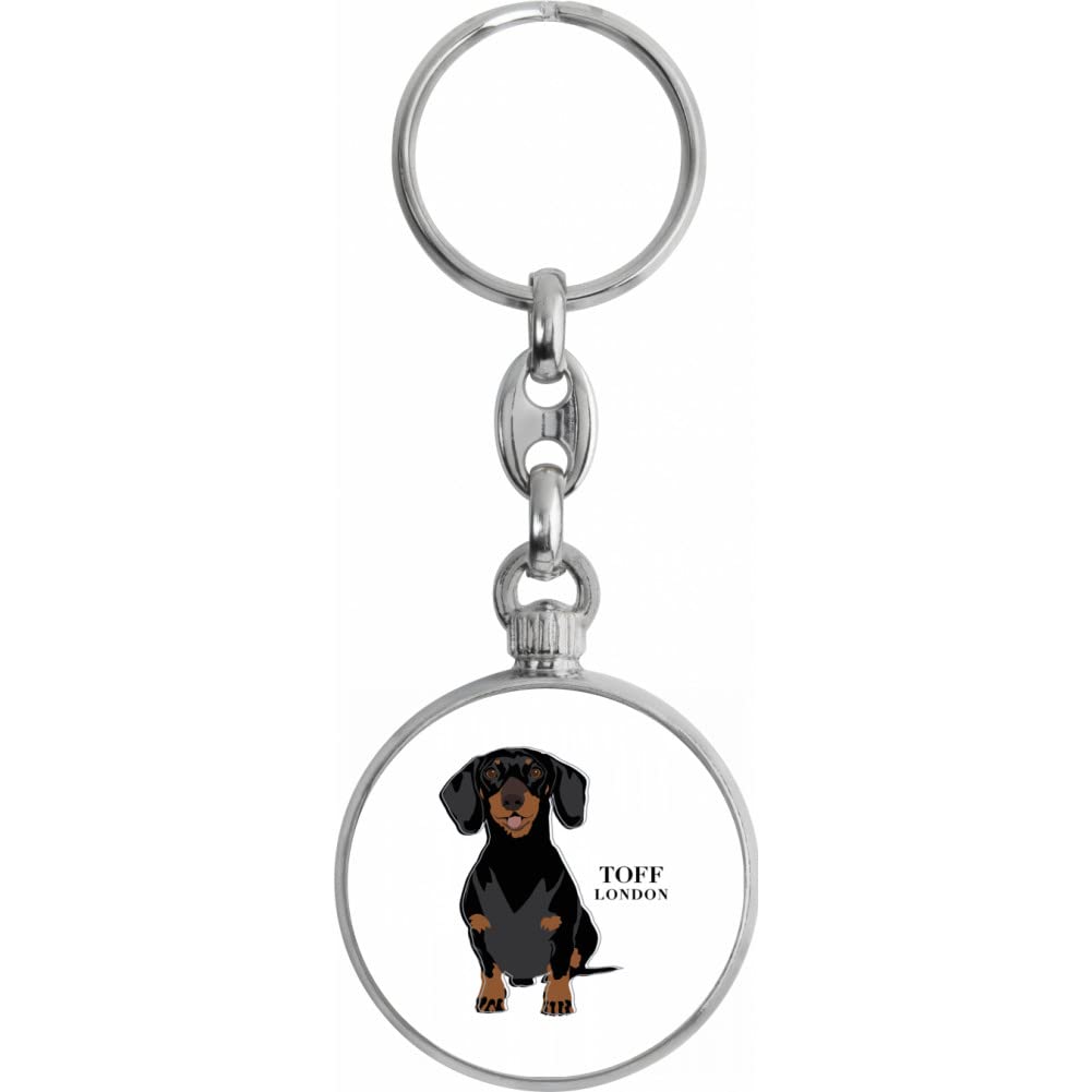 Toff London Black Dachshund Dog Keyring