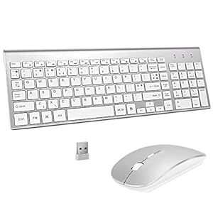 FENIFOX Wireless Keyboard and Mouse Sets,UK Layout 2.4Ghz USB Receiver Full Size Keyboard Combo Compact Compatible with…