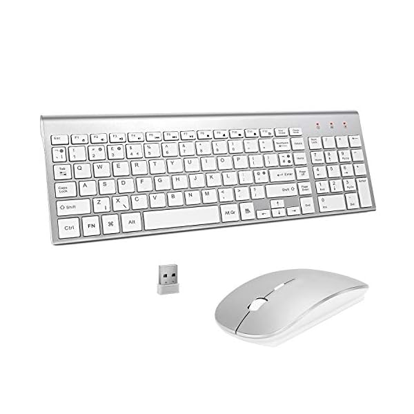 Wireless-Keyboard-and-Mouse-SetsUK-Layout-24Ghz-USB-Receiver-Full-Size-Keyboard-Combo-Compact-Compatible-with-iMac-Mac-PC-Laptop-Tablet-Computer-Windows-Silver-White FENIFOX Wireless Keyboard and Mouse Sets,UK Layout 2.4Ghz USB Receiver Full Size Keyboard Combo Compact Compatible with…