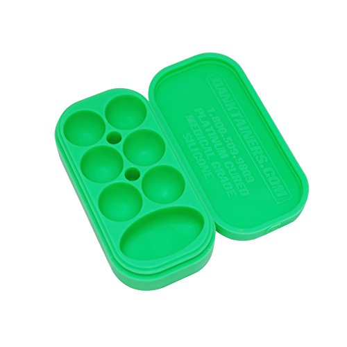 1 Green Danktainers Extra Large 7 Compartment Medical Grade Silicone Jars