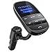 Tecboss Bluetooth FM Transmitter Hands-Free Wireless Car Kit Radio Receiver USB Charger W Sleep Power Off Shuffle Support USB Flash TF Card Aux In Out, Black