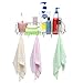 Stainless Steel Metal Wall Mounted Organizer Hanger/Storage Rack w/Top Basket Shelf, 6 Utility Hooks