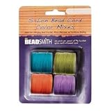 4 Spools Super-lon #18 Cord Ideal for Stringing Beading Crochet and Micro-macram Jewelry Compatible with Kumihimo Projects S-lon Brights Mix