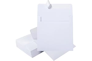 WISHOP 50 Pack Colorful 6 x 6 Envelopes Square Envelopes Self Seal for Wedding, Party Invitations, Greeting Cards, Announcements, Photos, CD/DVD Sleeves (White)