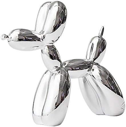 ximeima Statues Ornaments Dog Balloon Resin Statue - Silver