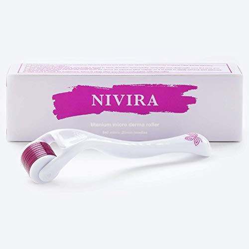 Derma Roller Micro Needle Kit for Face - 540 Titanium Microneedle 0.25 mm - Sanitary Travel Case & Cleaning Tray