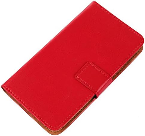 Gukas Color Design PU Wallet Flip Leather with Card Slots Cover Skin Protection Case Shell For Xgody S14 5.7" (Red)
