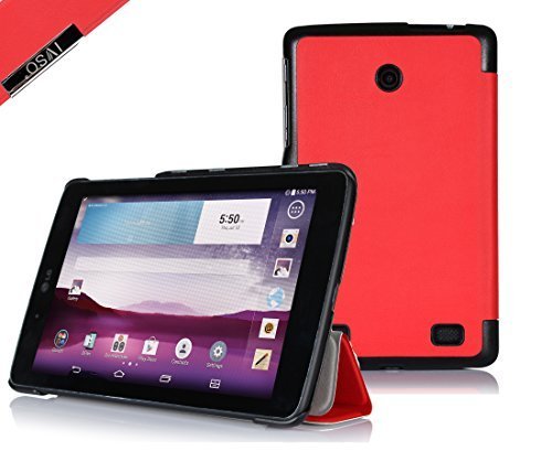 IVSO LG G pad V400 7.0-inch Ultra-Thin Slim Smart Cover Case with Auto Sleep/Wake Function-(Lifetime warranty) -will only fit LG G pad 7.0 Tablet (Red)