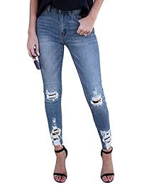 Pantalones vaqueros de talla grande para dama, vaqueros envejecidos de leopardo vintage (S-2XL)