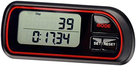 Xerhnan 3D Pedometer with Clip and Strap, Free eBook | 30 Days Memory, Accurate Step Counter, Walking Distance Miles/Km, Calorie Counter, Daily Target Monitor, Exercise Time.(black)
