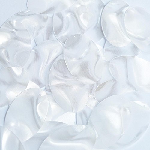 Sequin Oval 2 inch Crystal Mirage Loose Paillettes. Made in USA. Large for display, accents, applique, arts, crafts, and embellishment.