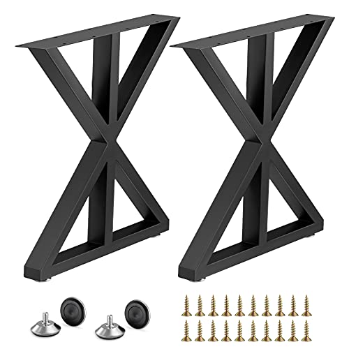 Lomoky Metal Table Legs Industrial Desk Legs Heavy Duty Black Coffee