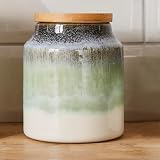 Cooksmart Ceramic Canister Set Tea Coffee Sugar Storage Jars Modern Kitchen view 3
