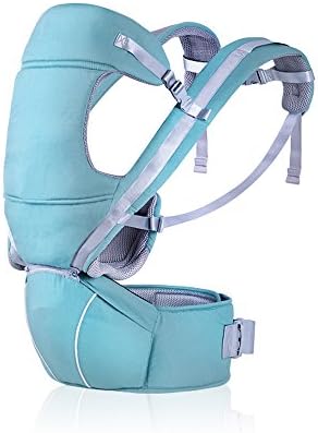 Baby Carrier with Ergonomic Hip Seat Soft Backpack Breathable 8 in 1 Adjustable Waistband for All Season Alone Nursing from Newborn Infant to Toddler or Traveling (Sky Blue)