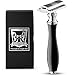 Professional Double Edge Safety Razor -Traditional Twist Open Men Razor Double Edge Blades - Heavyweight Men Shaving Razor with Black Resin Handle
