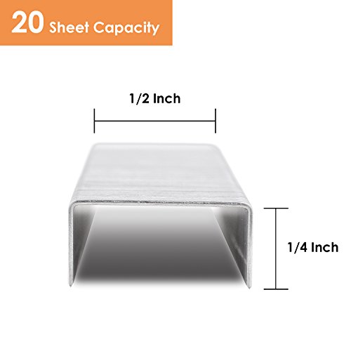 MROCO Staples Standard Staples Premium Staples Chisel Point Staples 1/4 Length 20 Sheet Capacity for Swingline Bostitch Staplers Universal Office Products, 100/Strip, 1000/Box, Total 8,000 Staples - Thumbnail 2