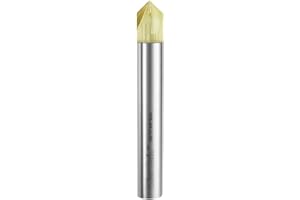 VIERDWIN Chamfer Router Bits 90° V Groove 3-Flute CNC Router Bit, 3/8 Inch Shank Carbide Bit for Engraving & Chamfering, Ideal for Aluminum Copper Plastic Wood (1PC)