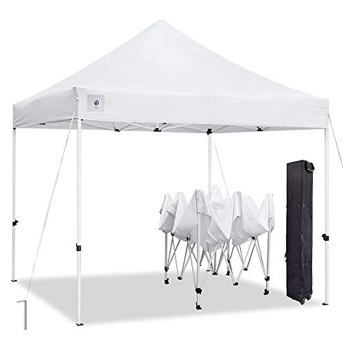ALLINBOOST 10x10 Pop Up Outdoor Canopy Tent, Banch Canopy Sun Shelter, Commercial Instant Grill Gazebo with Wheeled Carry Bag for Food Vendors, Farmers Market and Backyard Events