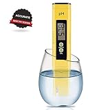Digital PH Meter, Wellcows PH Meter 0.01 PH High Accuracy Water Quality Tester with 0-14 PH Measurement Range for Household Drinking, Pool and Aquarium Water PH Tester Design with ATC (2019-Yellow)