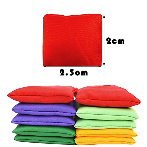 Hslife 20 Pack Colorful Nylon Bean Bags for Bean Bag Toss Game