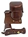 MINICO Full Protection Bottom Opening Version Protective PU Leather Camera Case Bag with Tripod Design Compatible For Sony ILCE6000 a6000 with 16-50 mm lens Dark Brown