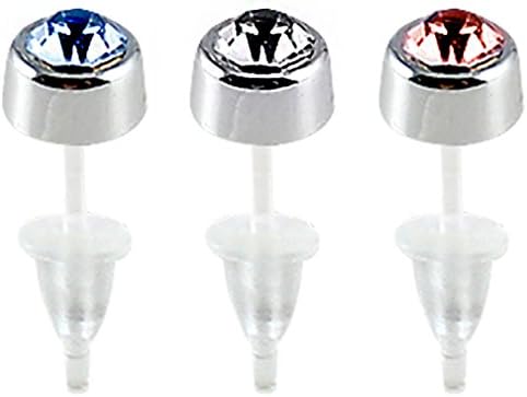 Avantgarde Jewellery Hypo Allergic UPVC Posts Solitaire Round Stud Earrings Size 3mm to 8mm You get one Pair Each Colour