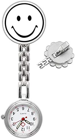 Nurses Fob Watch, Medical Fob Pocket Watches with Clip On Brooch Hanging for Men Women Doctor Nurses Paramedic Silver