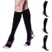 Alvada Compression Socks for Men & Women with Foot Massager Pad 1 Pair Black Pink S