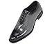 Bolano Mens Exotic Faux Eel Print Oxford Dress Shoe in Grey and Black: Style Brayden Grey -011