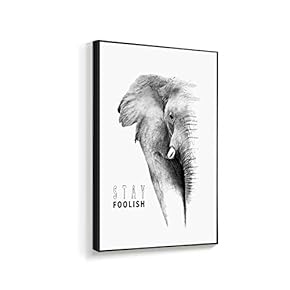 Framed Canvas Wall Art for Living Room, Bedroom Black and White Beast Canvas Prints for Home Decoration Ready to Hanging - 16x24 inches