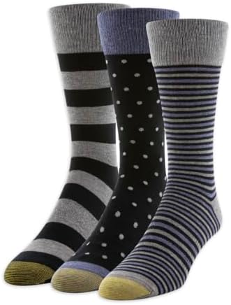 mens dress socks gold Signature Gold by Goldtoe Men's Cotton Crew Dress Rib Socks 3pk